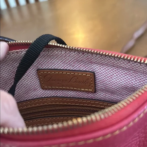 Dooney & Bourke Fuchsia Pink & Brown Leather Convertible Shoulder Crossbody Bag - Picture 12 of 16